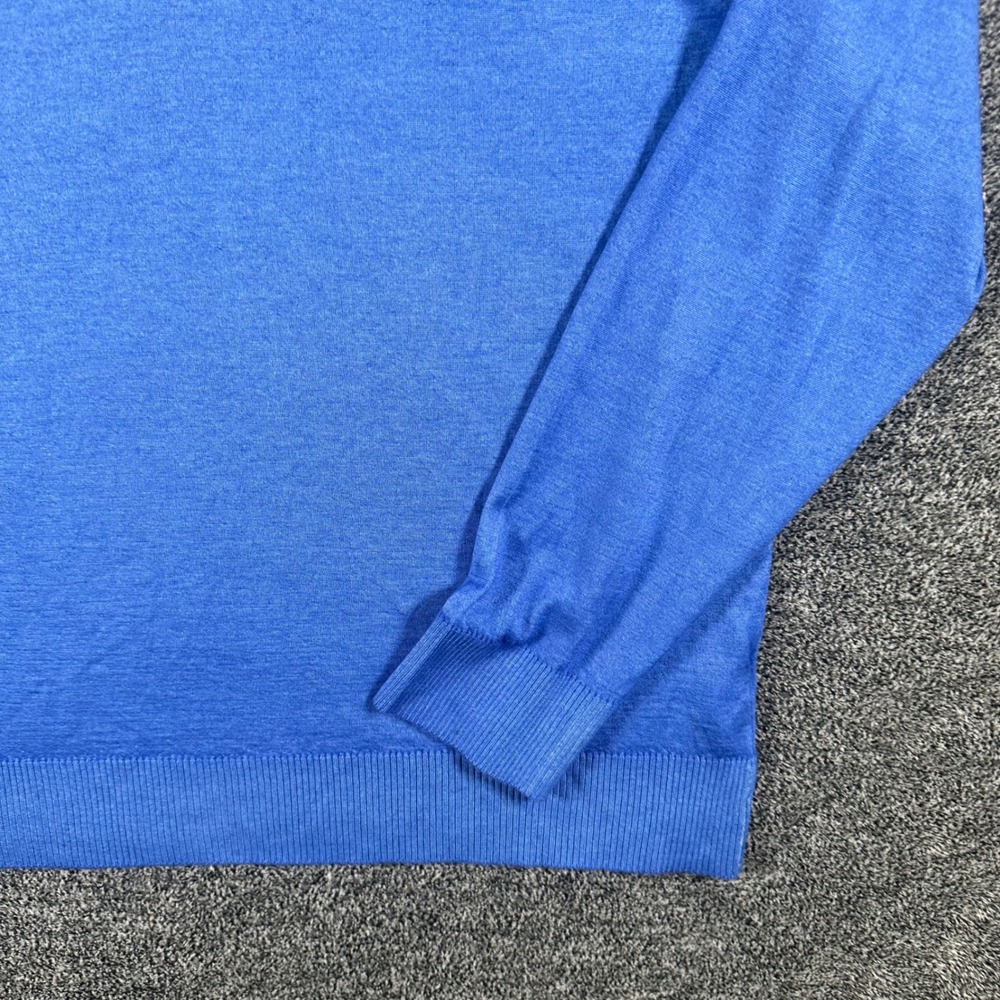 Kiton Cashmere Silk Sweater Mens XL 54 V-Neck Blue Pullover Made in Italy Luxury - Picture 10 of 13